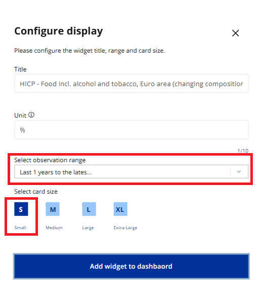 Configure chart display