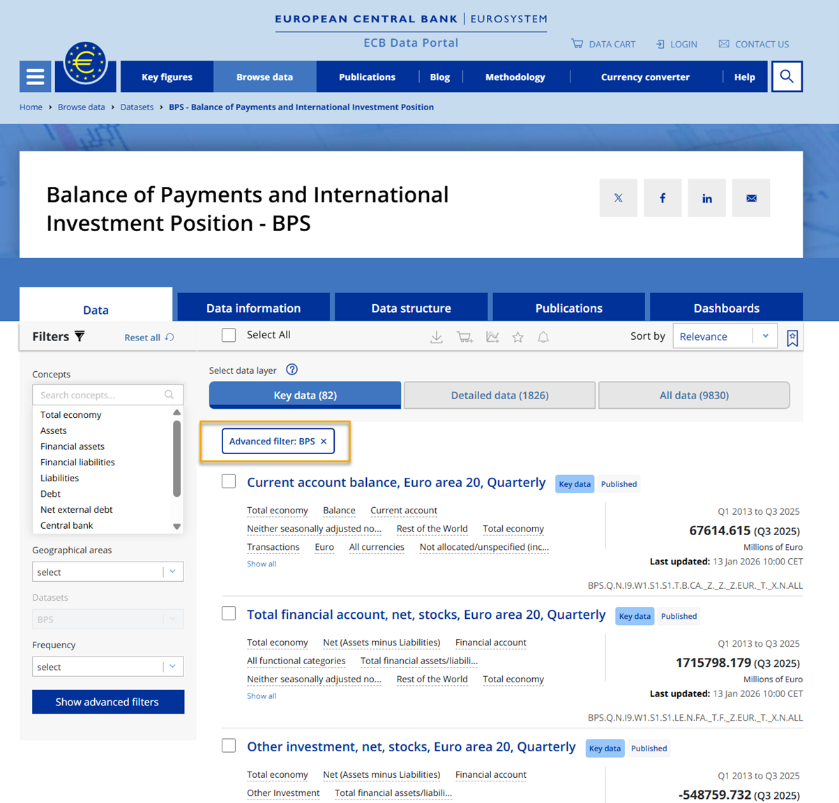 Advanced filters and layers